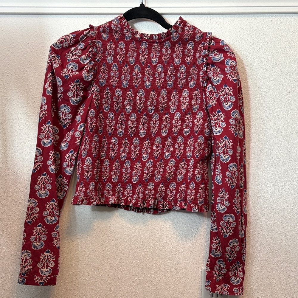 Alix Of Bohemia Red Floral Blouse